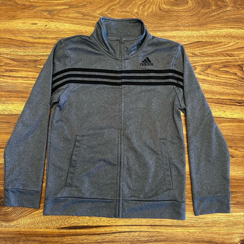 Adidas Charcoal Jacket with Black Accents